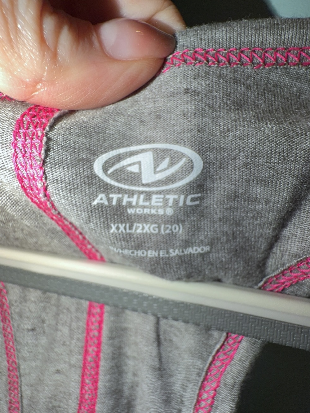 Athletic Works Gray Racerback Tank with Pink & Blue Script - Picture 2 of 3
